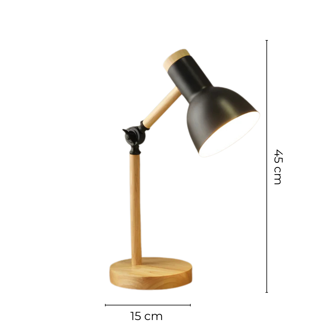 Verstelbare Tafellamp Hout Metaal LED Bureaulamp Leeslamp Warm Koel Wit Dimbaar Verlichting Sfeerlamp | Sulvida