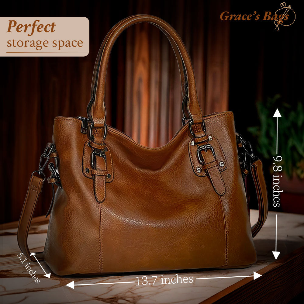 Elegante Leren Schoudertas met Magnetische Flapsluiting Dames Crossbody Stijlvolle Handtas Compleet Set | Sulvida