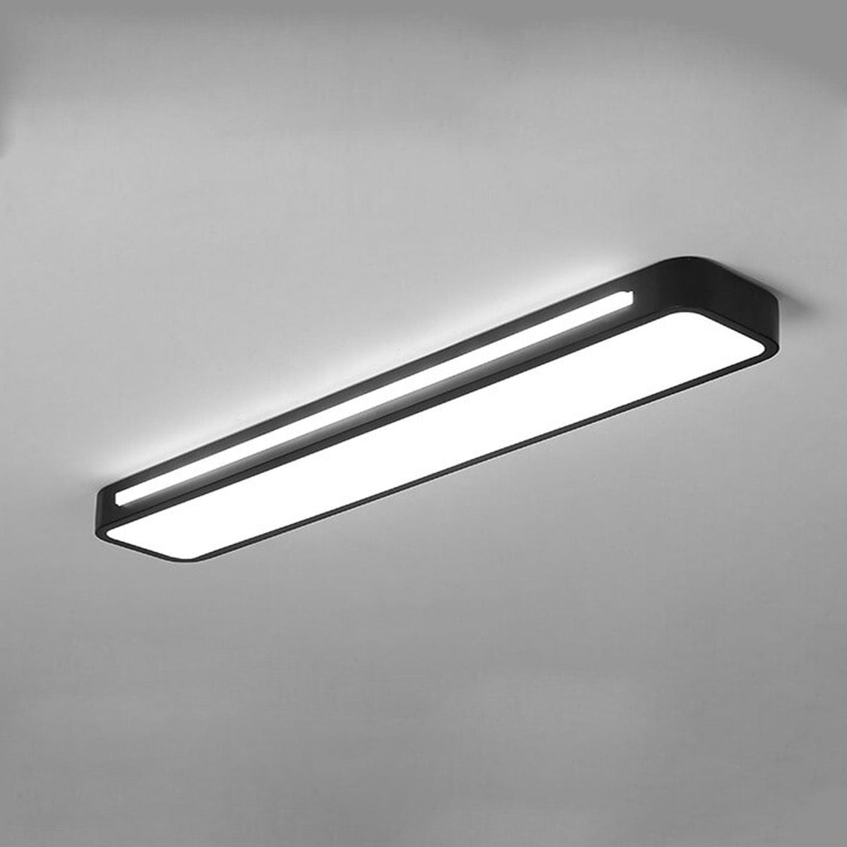 Langwerpige LED-plafondlamp voor hal en woonkamer minimalistische stijl zwart wit moderne verlichting | Sulvida