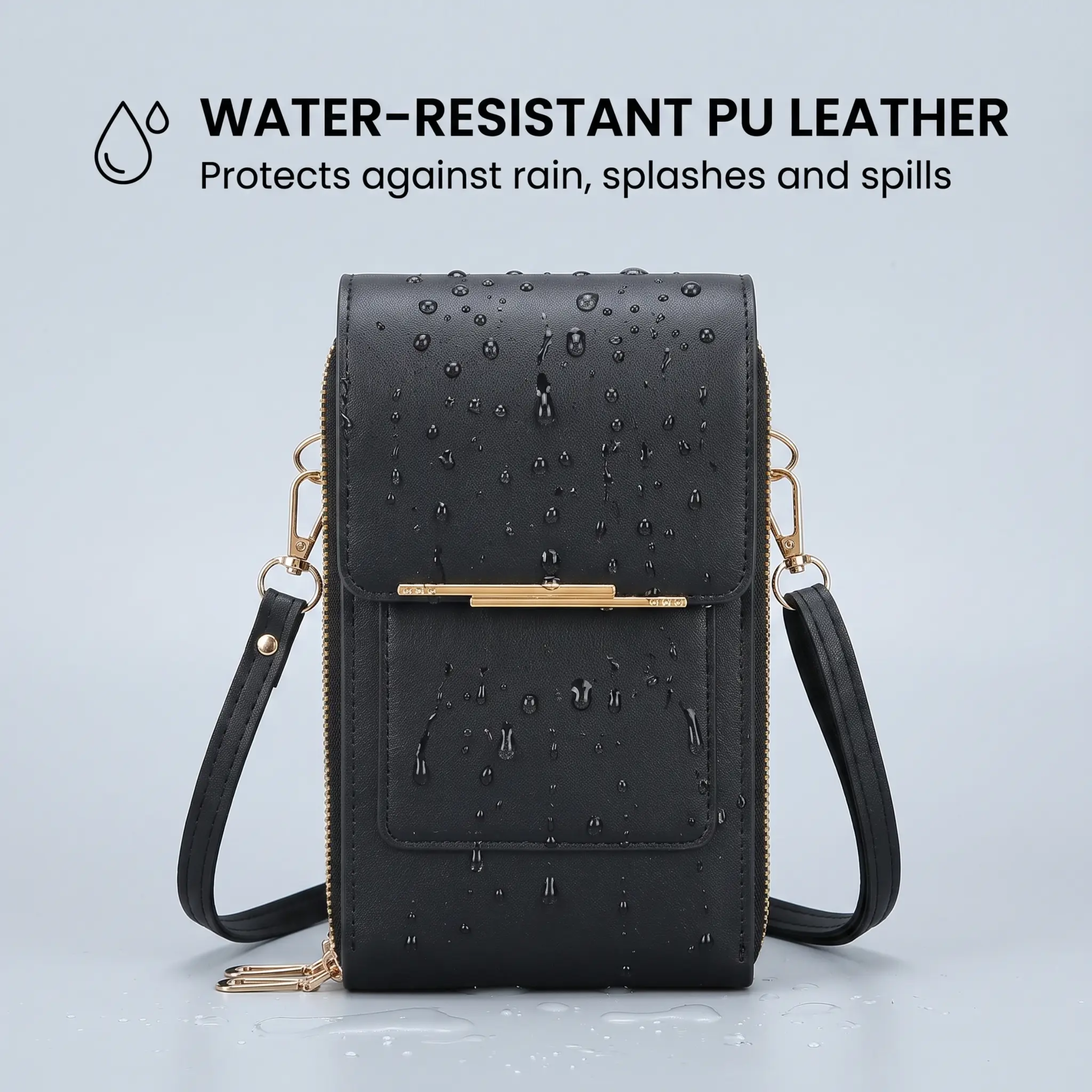 Crossbody Telefoontas met RFID-bescherming en Touchscreen Venster – Veilige Handsfree Portemonnee voor Smartphones tot 6,7 inch | Sulvida