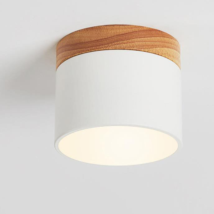 Moderne Plafondlamp Scandinavisch Minimalistisch Hout LED Klein Rond Strak Hal Slaapkamer Gang Verlichting | Sulvida