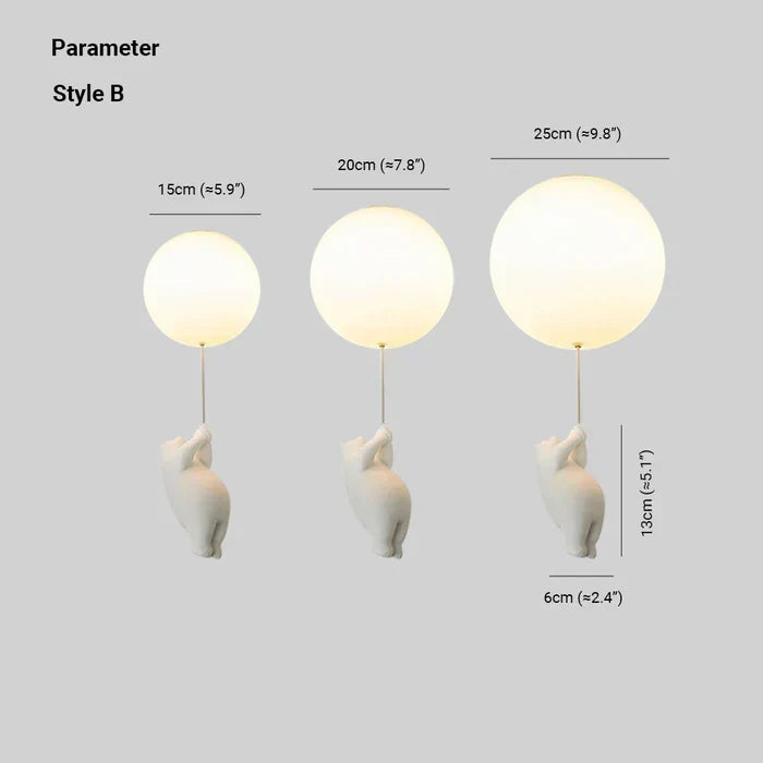 Kinder Plafondlamp met Beermotief en Ballon – Speelse Verlichting voor Kinderkamer en Babykamer | Sulvida