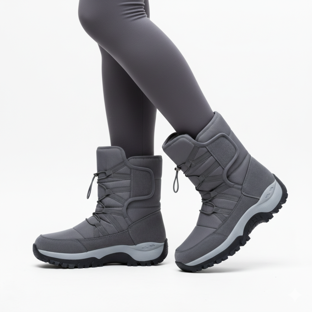 Dames Winterlaarzen Waterdicht Gevoerd Plateauzool Klittenband Warme Snowboots Antislip Comfort Dik Outdoor | Sulvida