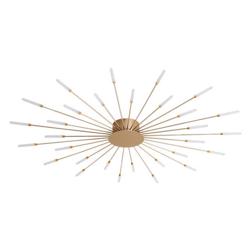 Plafondlamp vuurwerk-design zwart goud LED metaal acryl flush mount woonkamer slaapkamer modern luxe | Sulvida
