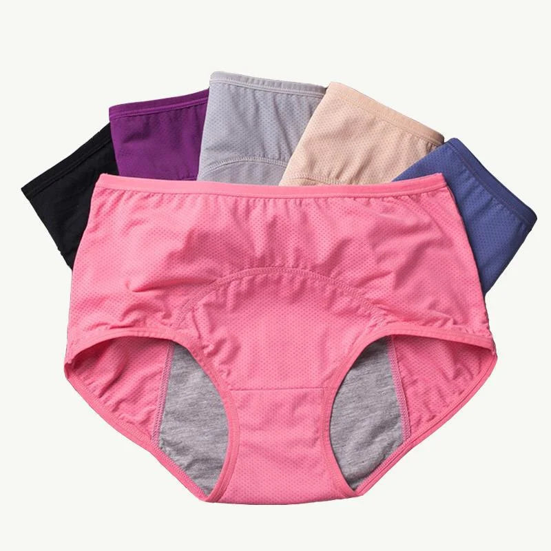 Culotte menstruelle absorbante taille haute en coton lavable et anti-fuites, sous-vêtement confortable pour femmes | Sulvida