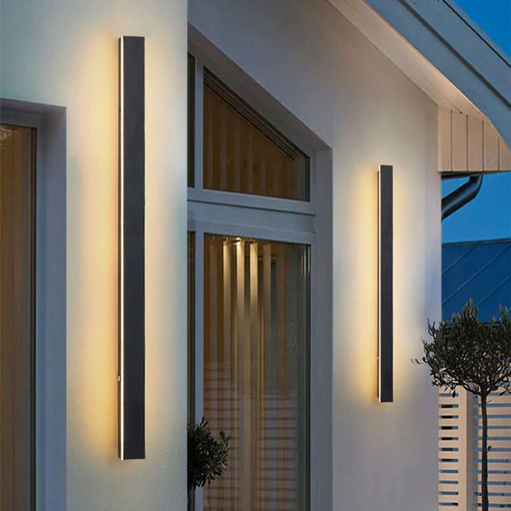 Lineaire buitenwandlamp LED IP65 waterdicht zwart metaal acryl tuinverlichting moderne gevelverlichting | Sulvida