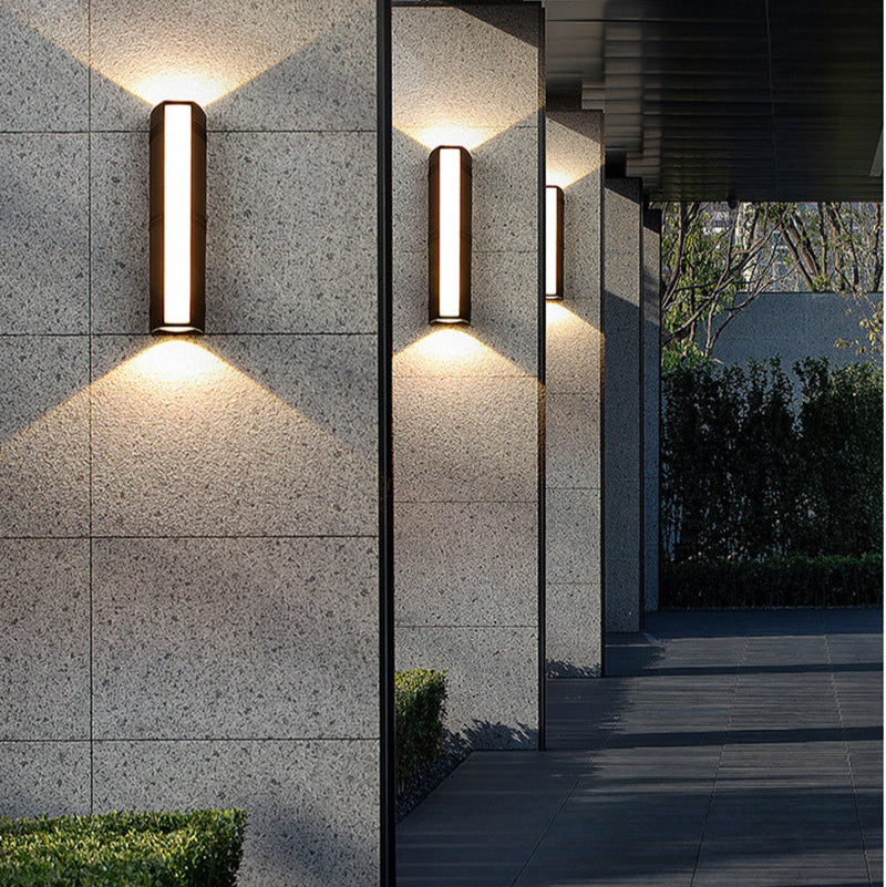 Moderne LED Buitenwandlamp Waterdicht Zwart voor Terras en Tuin Wandverlichting Strak Aluminium Design | Sulvida