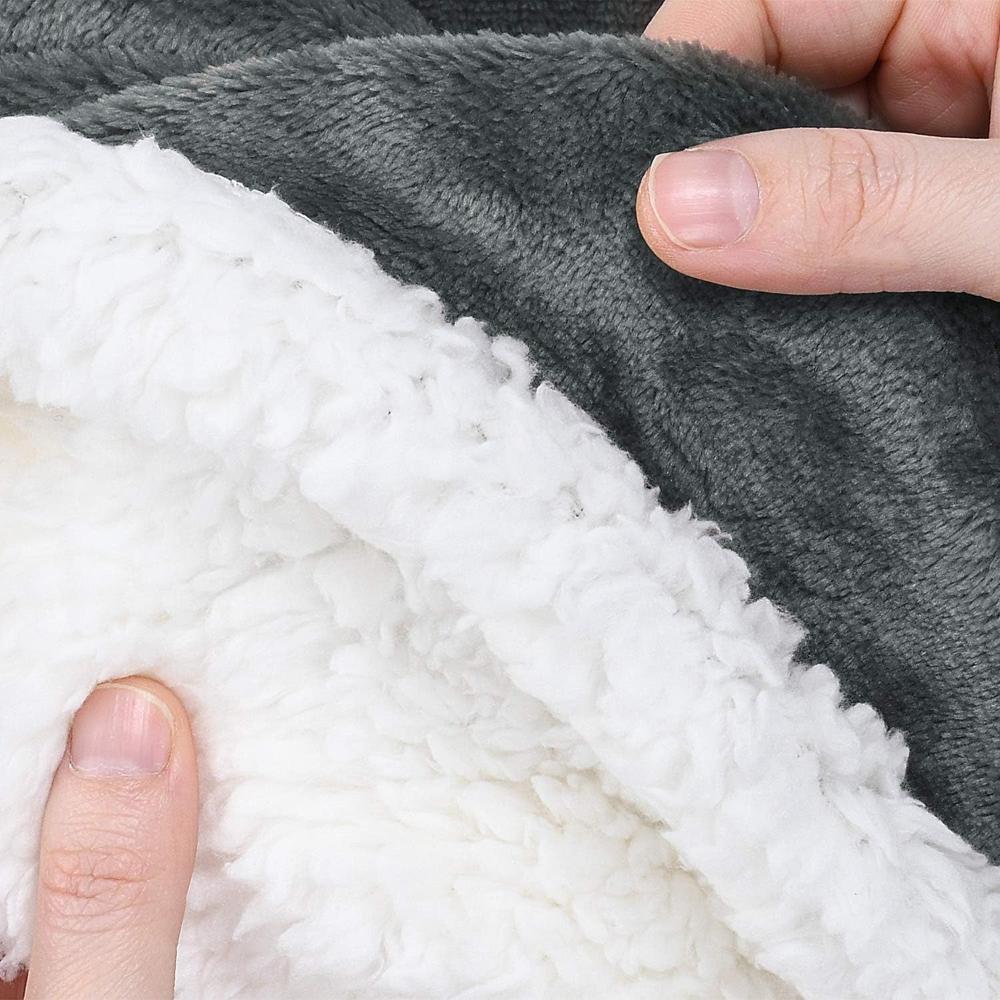 Dubbelzijdige Fleecepled met Velours en Sherpa 127x152 cm Warmte Luxe Woonplaid Decoratief Deken Bank Sofa | Sulvida