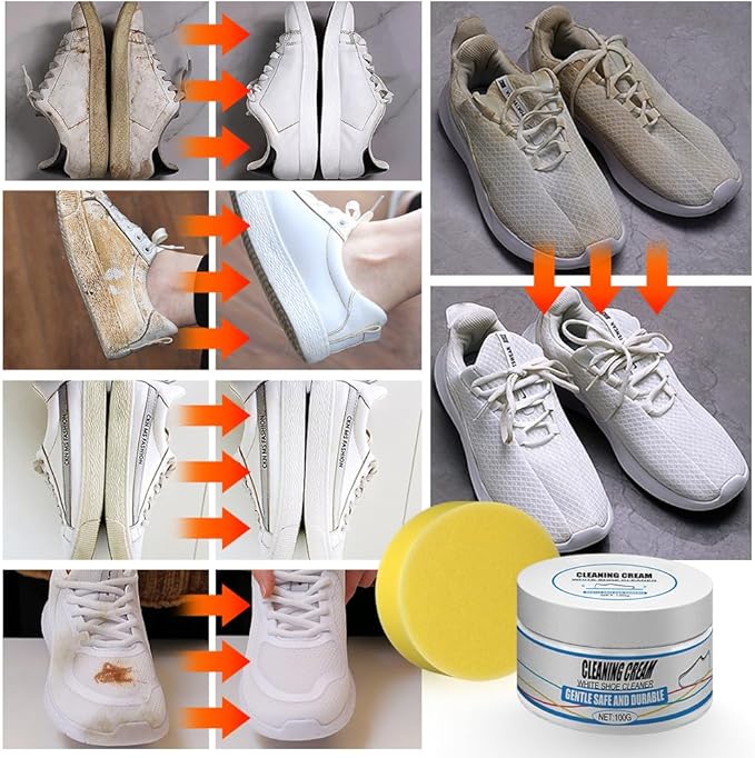 Schoenenreinigingscrème voor Leer en Textiel – Krachtige Vlekverwijderaar – Sneaker Cleaner voor Alle Schoenen | Sulvida