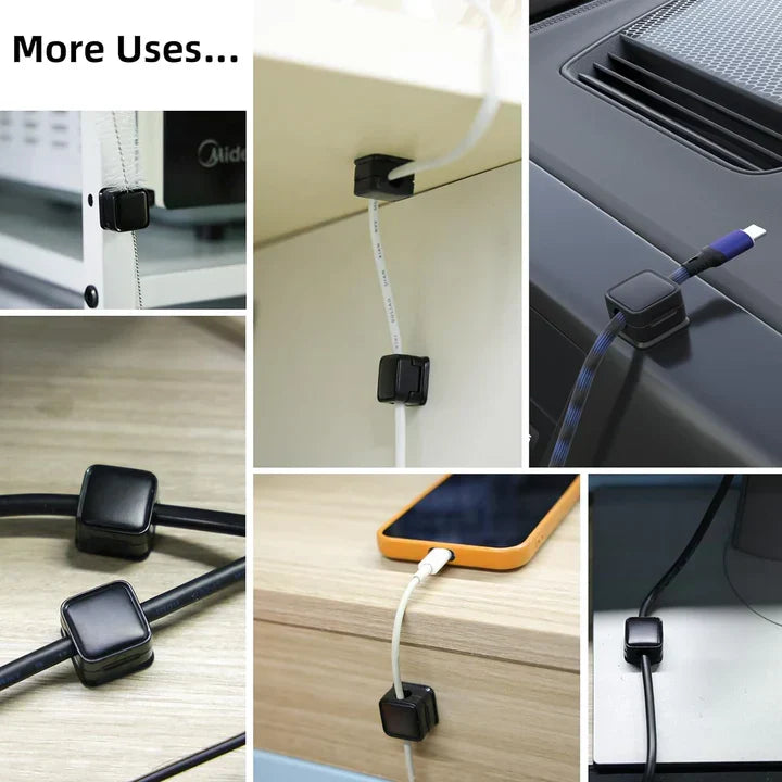 Magnetische kabelclips 3 stuks voor bureau kabelbeheer opbergen snoeren thuiskantoor opladers kabels organiseren | Sulvida