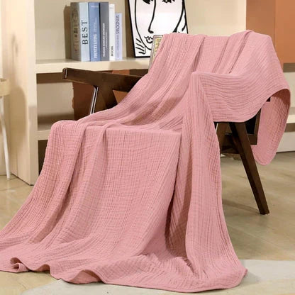 Gazen Katoenen Deken Dubbellaags Luchtig Ademend Zacht Licht Zomerdeken Mousseline Sprei King Queen Size | Sulvida