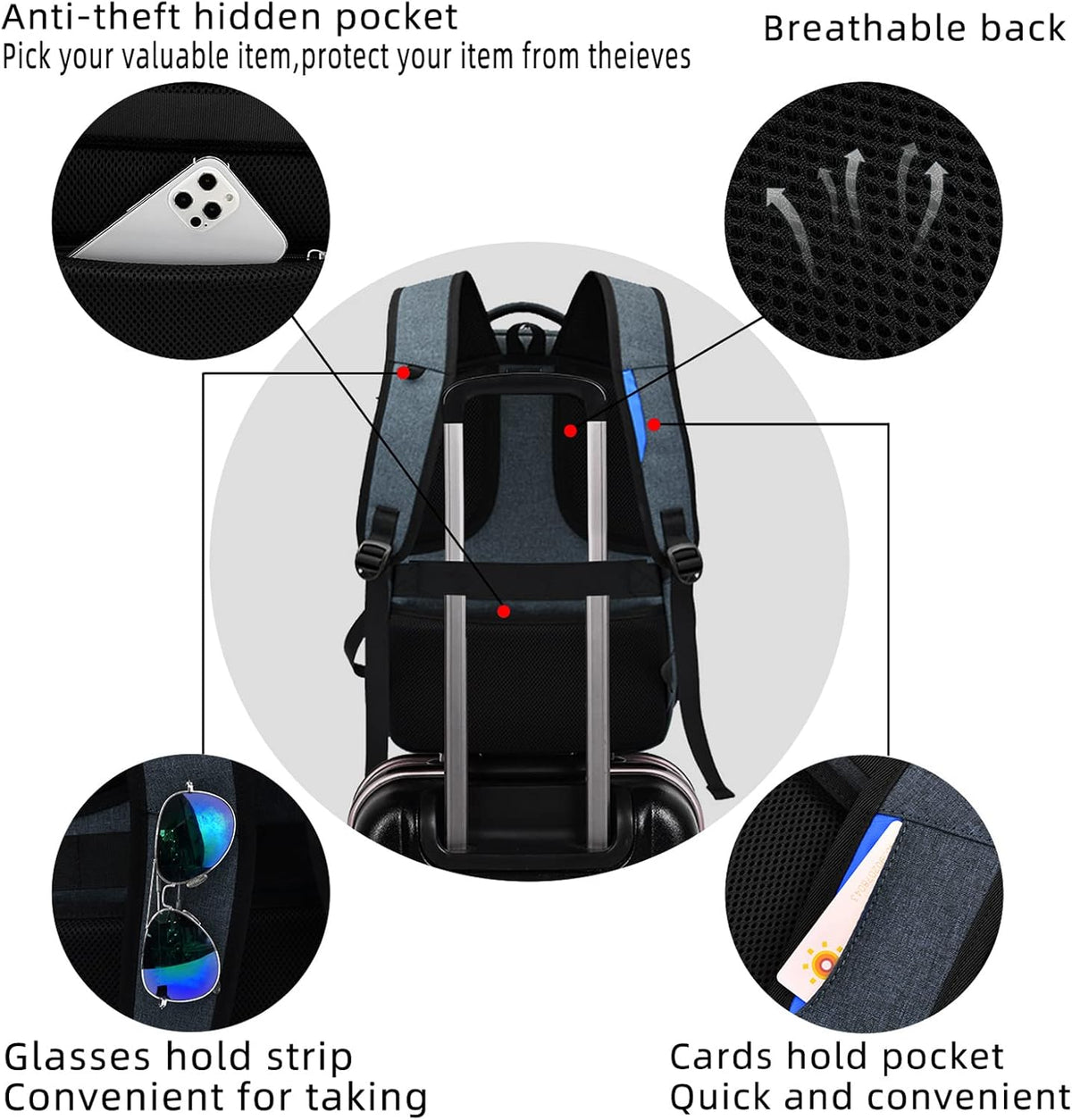 Reis Laptoptas met USB-Lader en Anti-Diefstal Vak Waterafstotend Polyester voor 13 tot 17 Inch Laptop | Sulvida