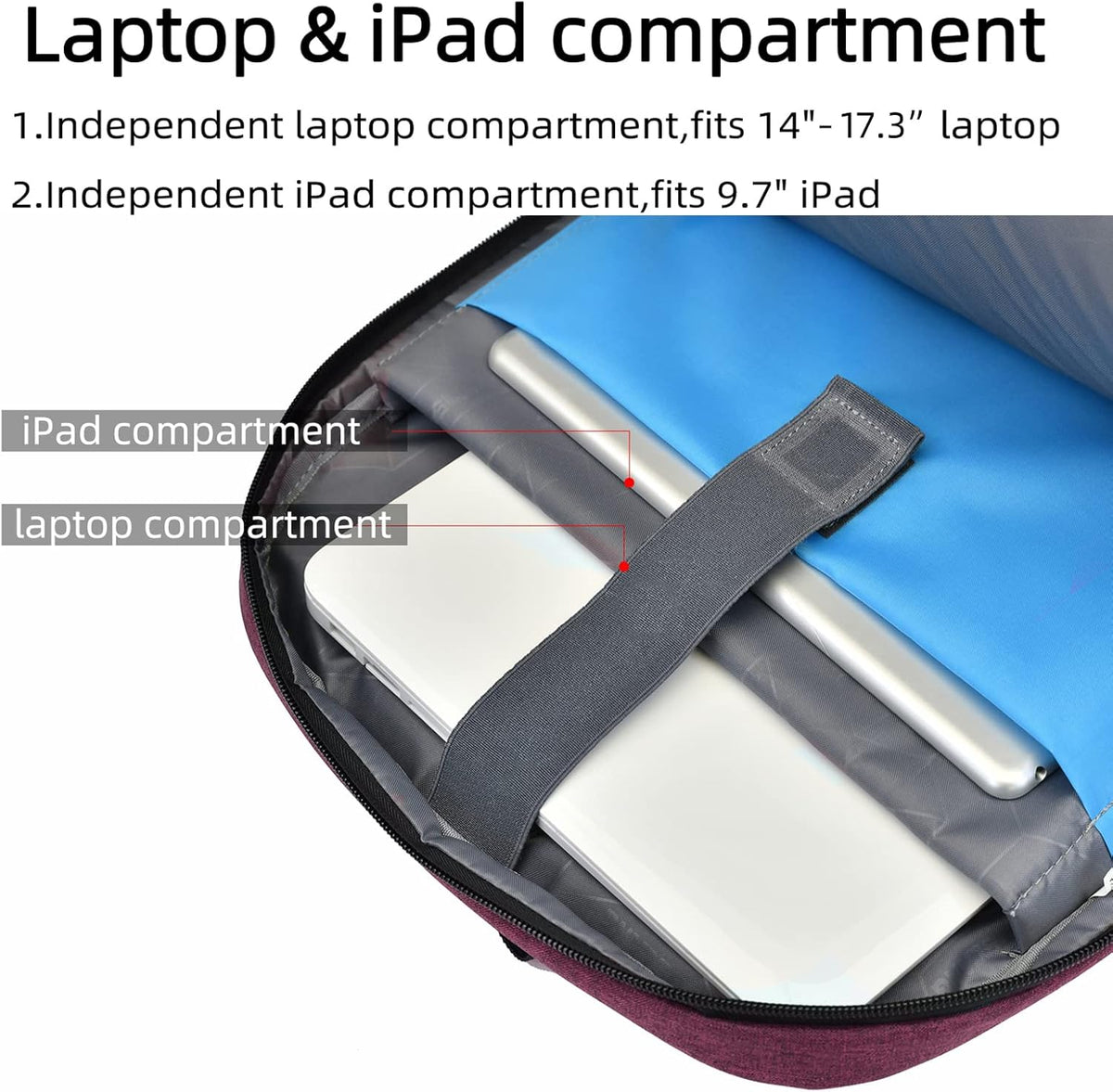 Reis Laptoptas met USB-Lader en Anti-Diefstal Vak Waterafstotend Polyester voor 13 tot 17 Inch Laptop | Sulvida