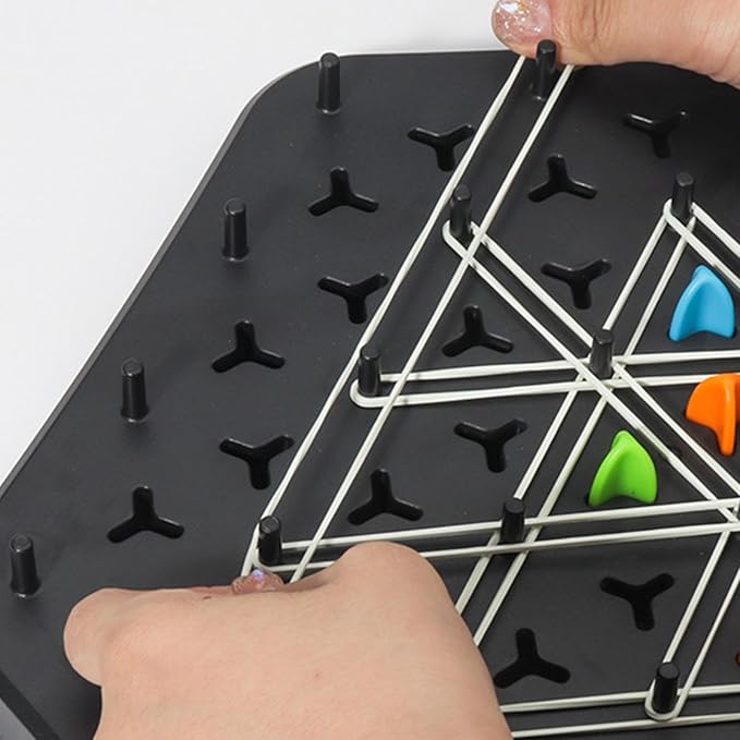 Rubber Band Puzzle Game – Strategisch Denkspel met Elastiekjes en Pinnen voor Kinderen en Volwassenen – Educatief Gezelschapsspel voor Logica en Probleemoplossend Denken | Sulvida