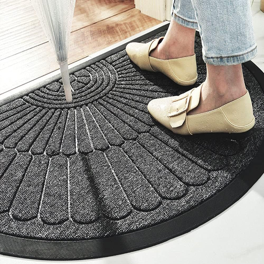 Halfronde Deurmat Antislip Rubber Entreemat Vuil- en Vochtwerend voor Binnen en Buiten 50x80 cm 60x90 cm | Sulvida