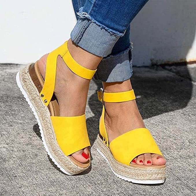 Dames Platformsandalen met Enkelbandje Sleehak 3-5cm Zomer Casual Strandschoen Verstelbaar Comfortabel | Sulvida
