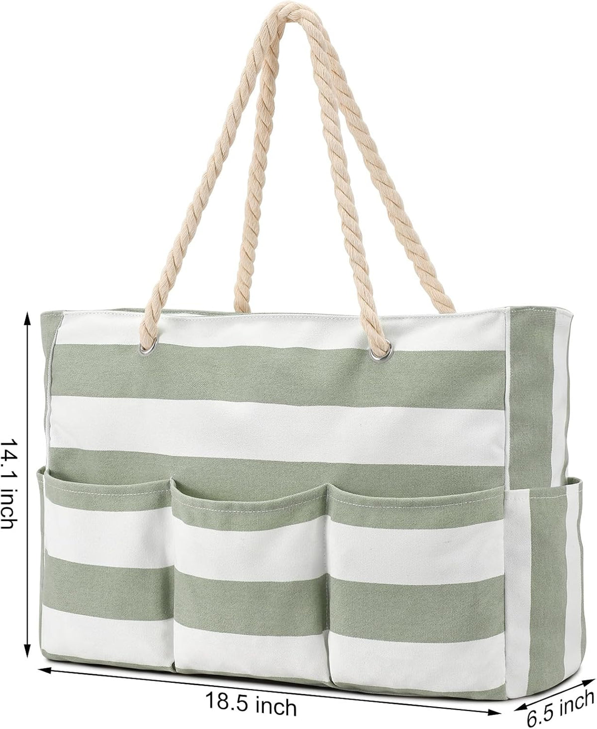 Strandtas XXL Canvas met Rits Waterdichte Coating Ruime Schoudertas voor Familie-uitjes Strand Zwembad Vakantie | Sulvida