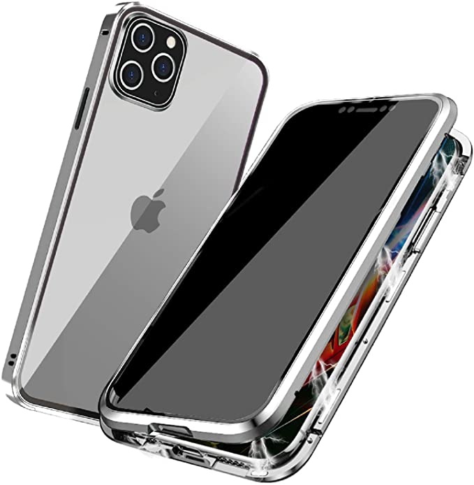 Magnetisch telefoonhoesje gehard glas metaal volledige bescherming valbeveiliging privacy screenprotector | Sulvida