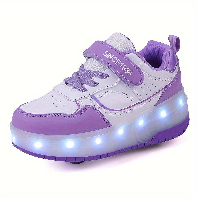 Kindersneakers met LED-Verlichting en Afneembare Wieltjes voor Bewegingsvrijheid en Actieve Spelende Kinderen | Sulvida