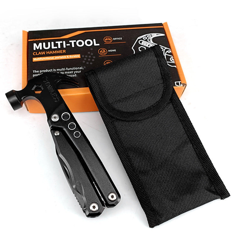 Multifunctionele Gereedschapshamer 19-in-1 Roestvrij Staal Zwart Draagbaar Compacte Handzame All-in-One Tool | Sulvida
