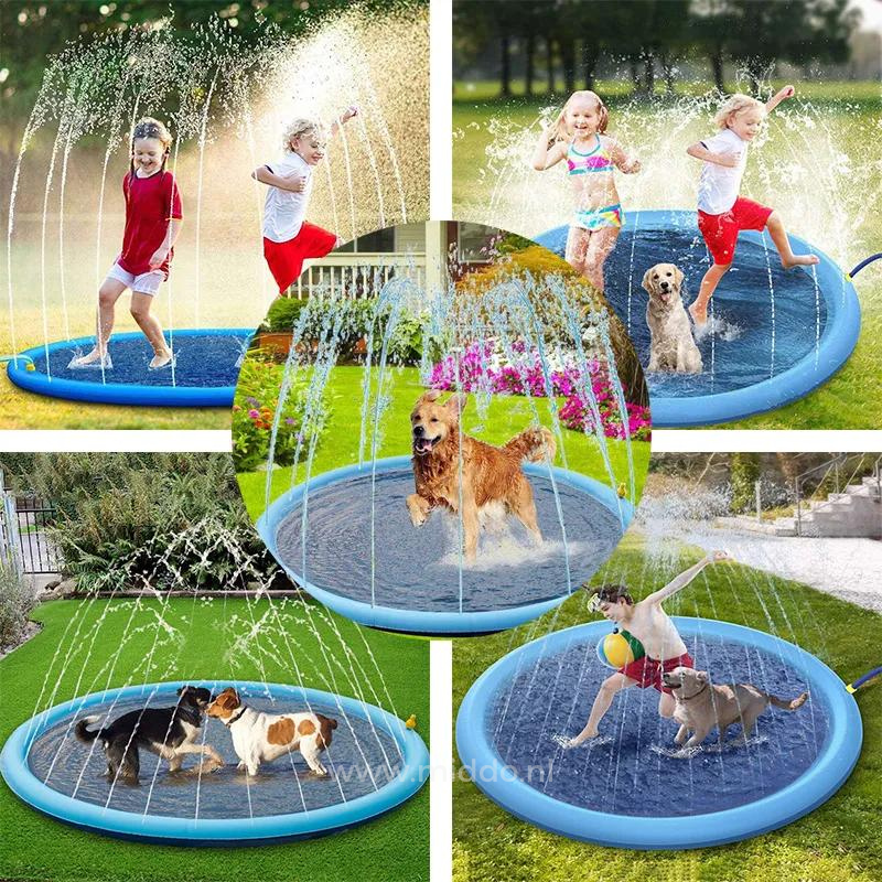 Waterspeelmat voor kinderen en huisdieren tuinspeelgoed sprinkler speelkleed zomer waterplezier buitenspelen | Sulvida