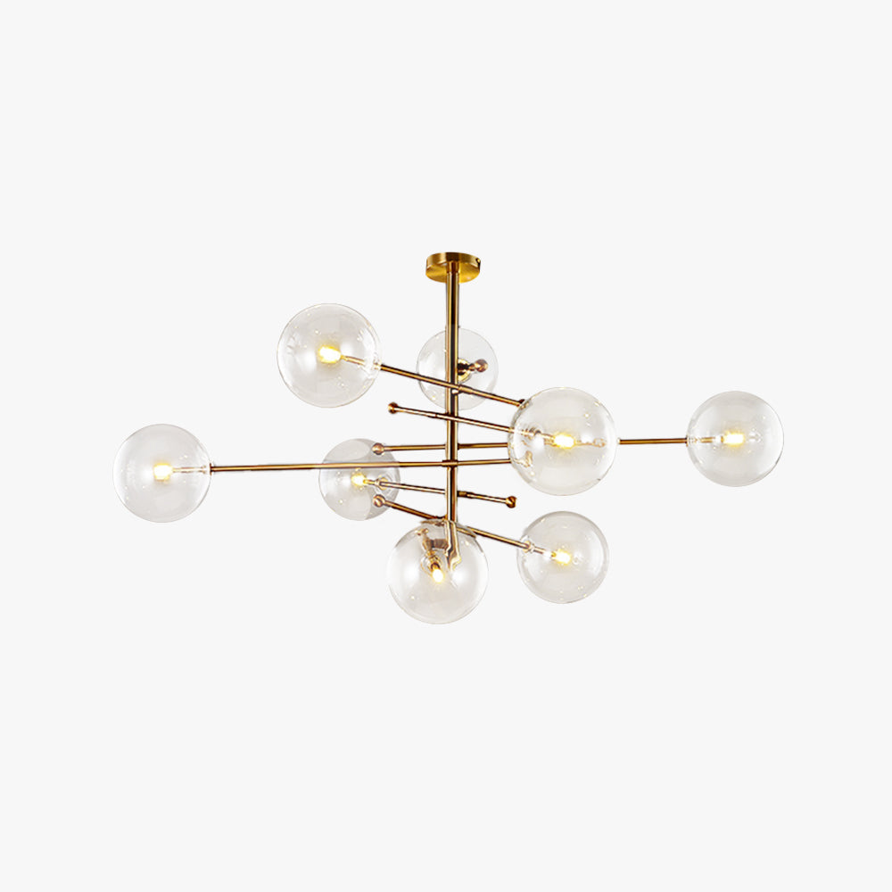 Hanglampen met Glazen Bollen Goud 6 of 8 Lichtpunten LED Inclusief Woonkamer Slaapkamer Eetkamer Design | Sulvida