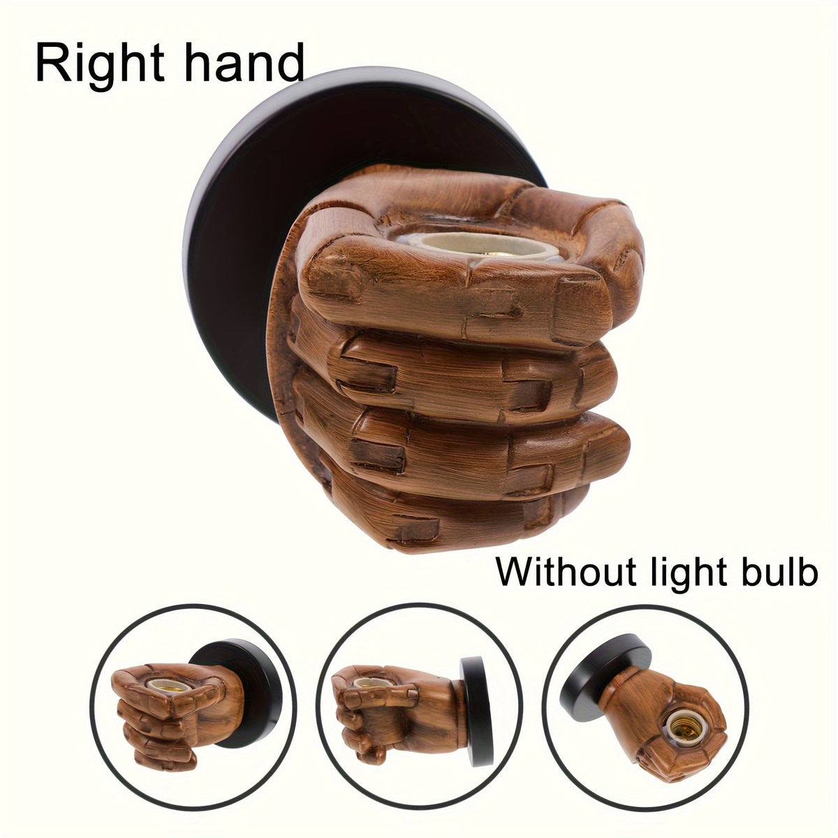 Wandlamp Hand Sculptuur Industrieel Hars Zwart E26 Fitting Decoratieve Verlichting Vintage Stijl Wandverlichting | Sulvida