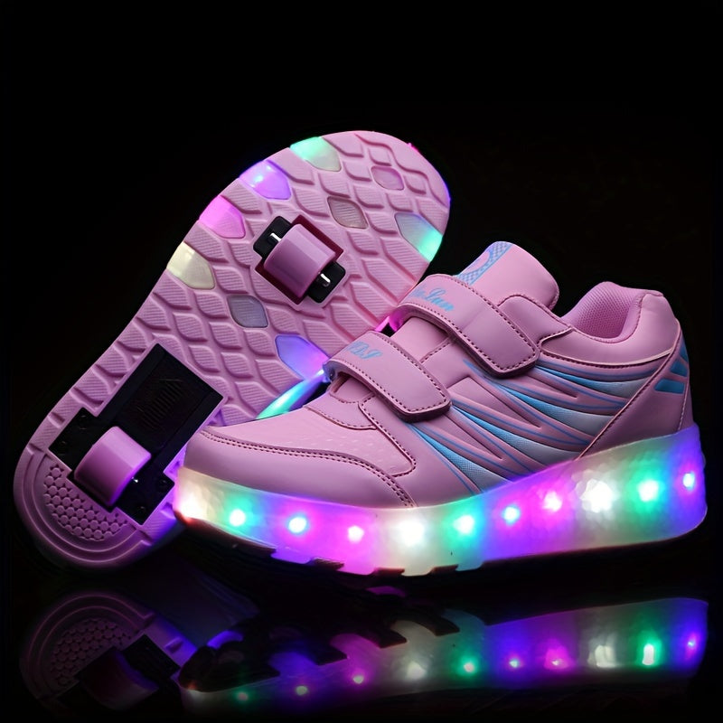 Rollerskates voor Kinderen met LED-Verlichting & Afneembare Wielen | Comfortabele Sneakers voor Actieve Beweging | Sulvida