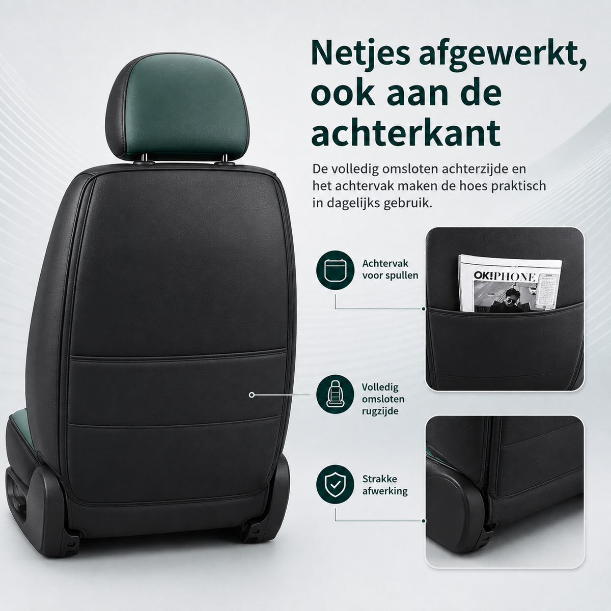 Autostoelhoes Met Airbag-Opening Multicapa Vulling Opbergvak Universeel Passend 11-Delig Complete Set Auto | Sulvida