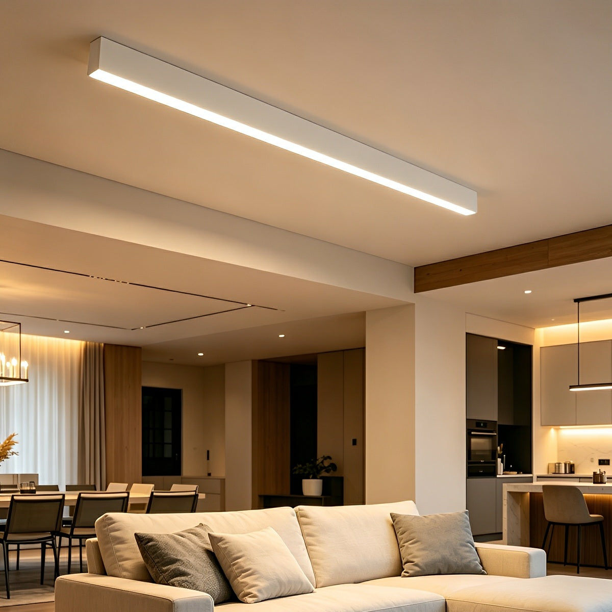 LED Plafondlamp Dimbaar met Afstandsbediening Aluminium Zwart Wit Moderne Stripverlichting Woonkamer Slaapkamer | Sulvida