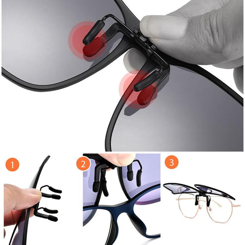 Gepolariseerde Clip-on Zonnebril Opklapbaar Titanium Montuur UV400 Bescherming voor Brildragers Herenmode Damesmode Autorijden Vissen | Sulvida