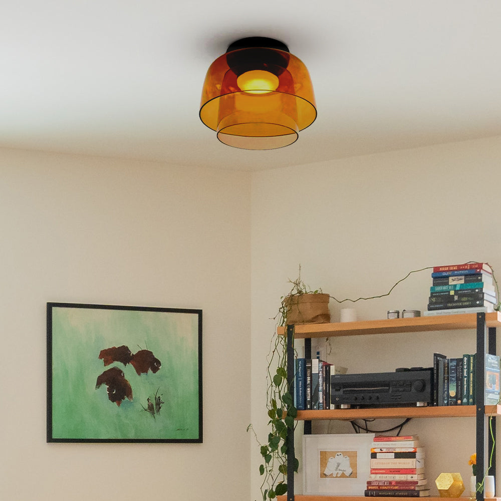 Glazen Plafondlamp Gelaagd Design Meerdere Formaten Warm Wit LED Licht Eetkamer Woonkamer Keuken Slaapkamer | Sulvida