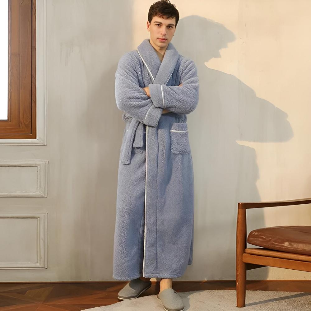 Sherpa Badjas Fluffy Fleece Ochtendjas Unisex Dames Heren Lange Badstofjas Huisjasje Loungewear Katoen | Sulvida
