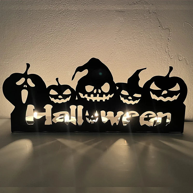 Gotische Kandelaar Zwart Metaal Kaarsenhouder voor Sfeervolle Tafel Halloween Decoratie Interieur Woondecoratie | Sulvida