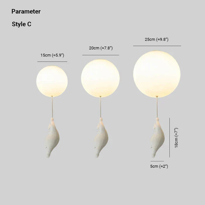 Kinder Plafondlamp met Beermotief en Ballon – Speelse Verlichting voor Kinderkamer en Babykamer | Sulvida