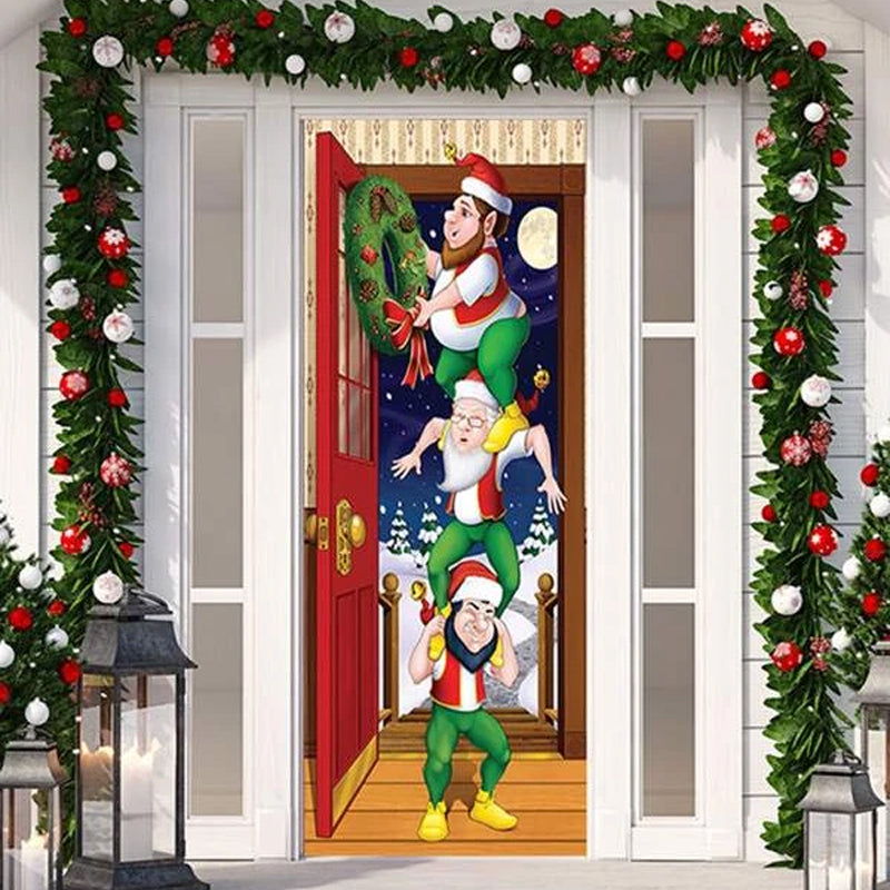 Deurkleed Kerstmotief 91x203cm Polyester Herbruikbaar Wasbaar Sfeervolle Entree Decoratie Feestdagen | Sulvida