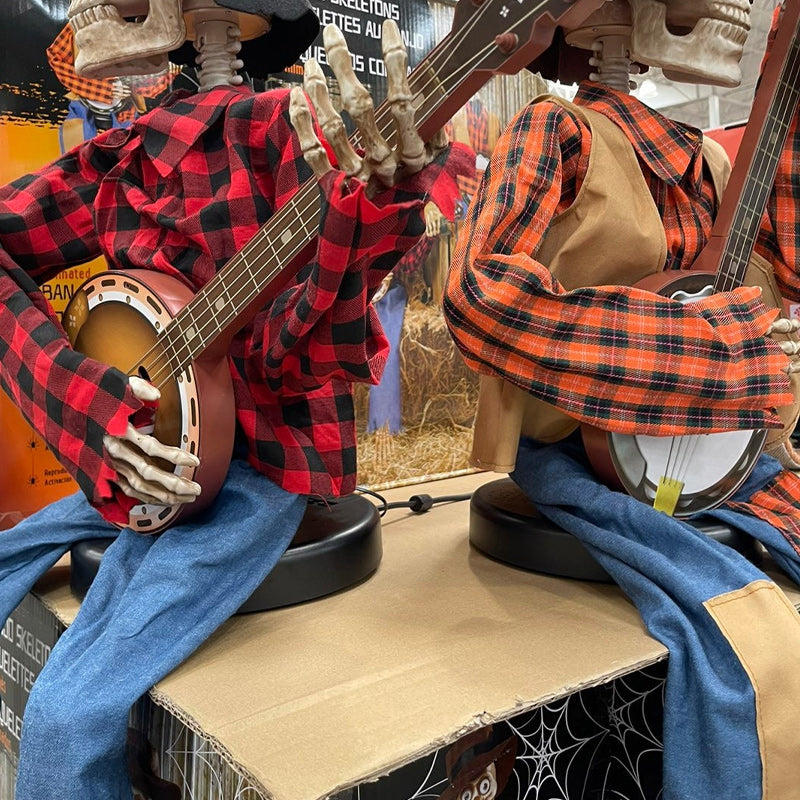 Geanimeerde Skeletten met Banjo Geluid en Bewegingssensor Halloween Decoratie Binnen en Buiten Feestdecoratie | Sulvida