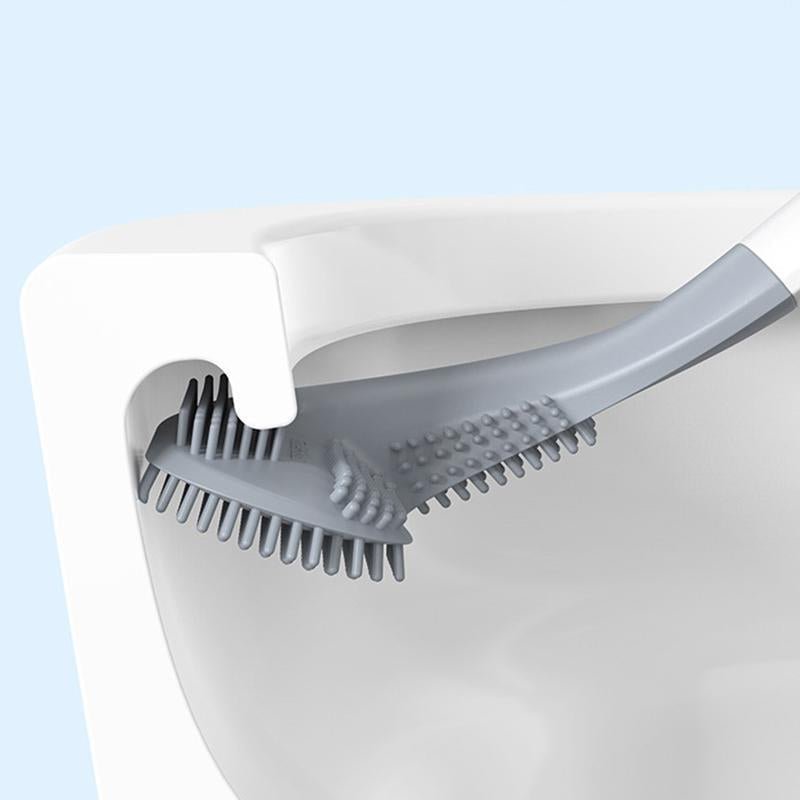 Driehoekige WC-Borstel met Wandhouder | Hygiënische Toiletborstel voor Moderne Badkamer Zonder Boren | Sulvida