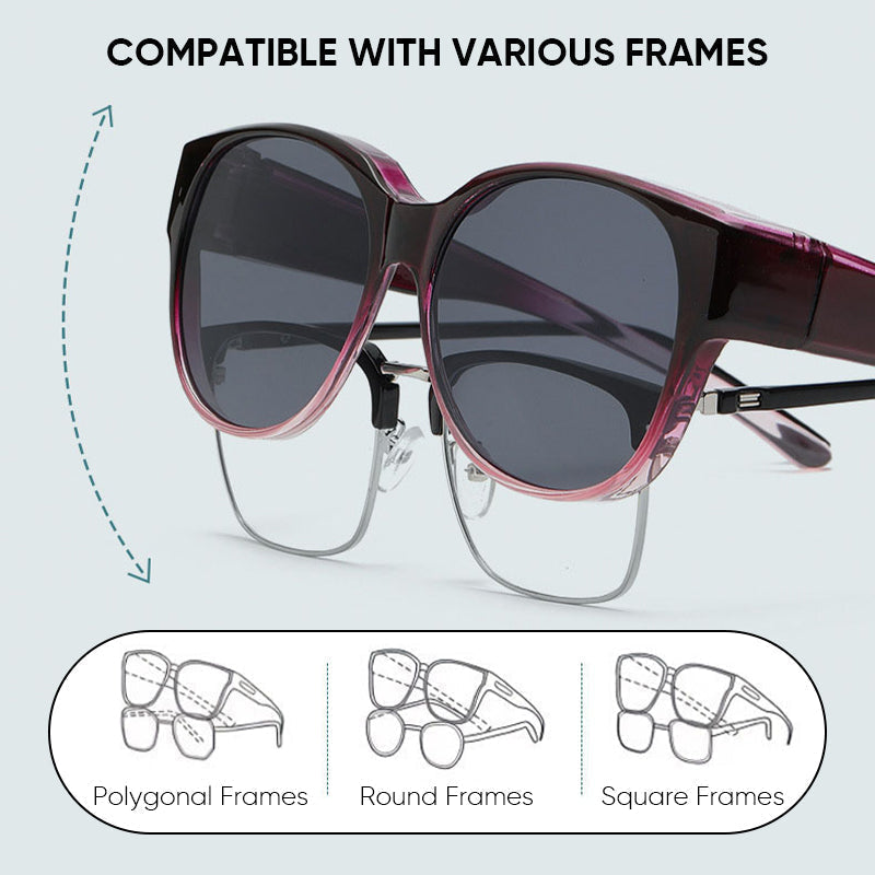 Overzetbril met Gepolariseerde Lenzen UV400 Cat-Eye Design – Pasbril over je Normale Bril | Sulvida