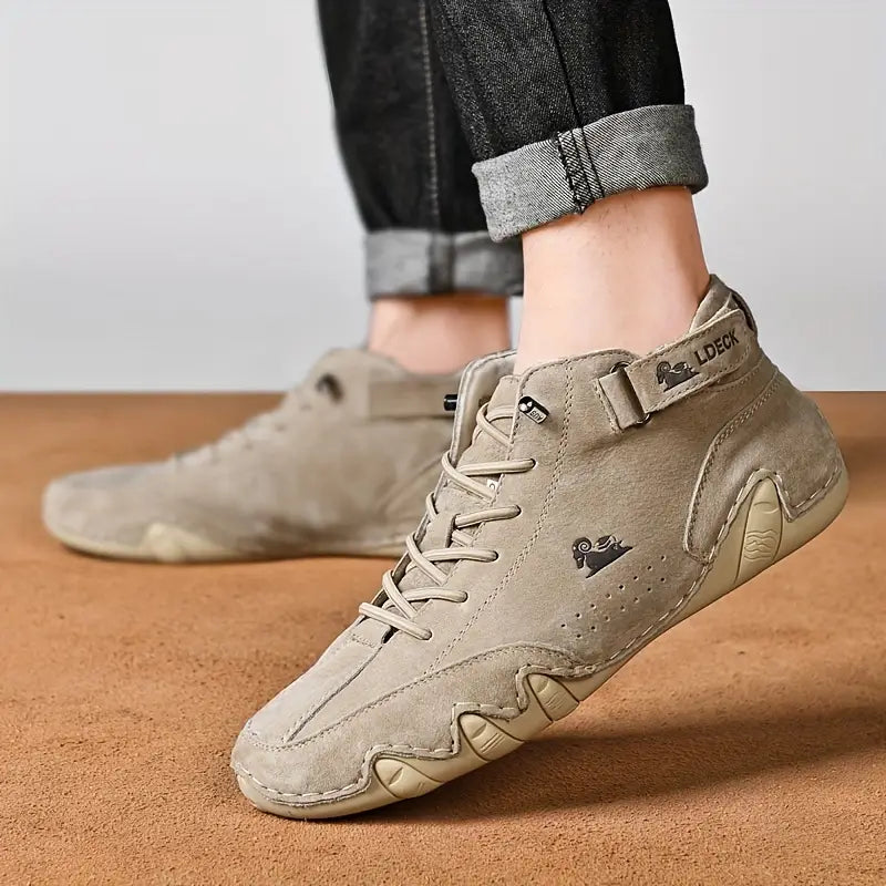 Waterdichte Herenschoenen Hoog met Elastische Sluiting Modern Stoer Ontwerp Leer Comfortabel Casual Dagelijks | Sulvida