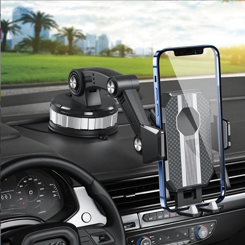 Verstelbare Telefoonhouder Auto Dashboard Voorruit Zuignap Telescopische Arm 360° Draaibaar Universeel Zwart | Sulvida