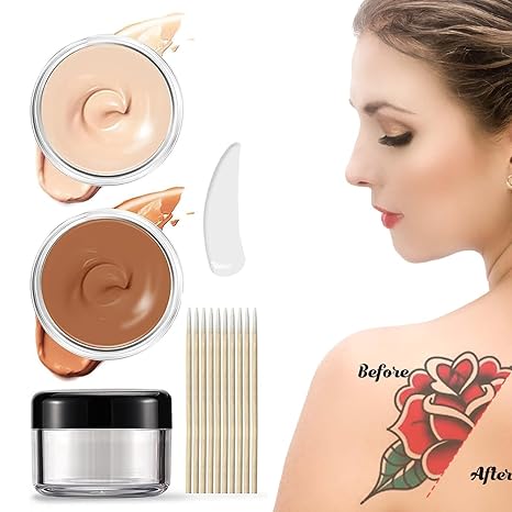 Waterdichte Dekkende Concealer voor Tatoeages Littekens en Oneffenheden 12 Uur Langdurig met Twee Tinten | Sulvida