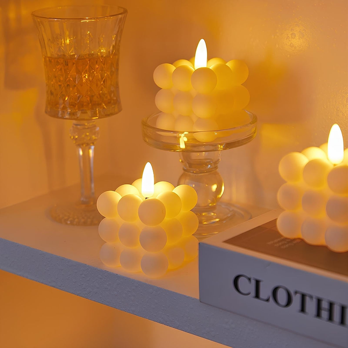 Vuurloze LED-Kaars met Flikkerlicht Realistische Vlamloze Decoratieve Kaarsen Set Verschillende Vormen | Sulvida
