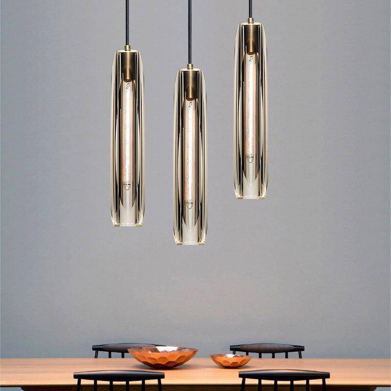 Hanglamp Glas & Messing Rookgrijs E14 Eetkamer Woonkamer Slaapkamer Modern Exclusief Elegante Verlichting | Sulvida