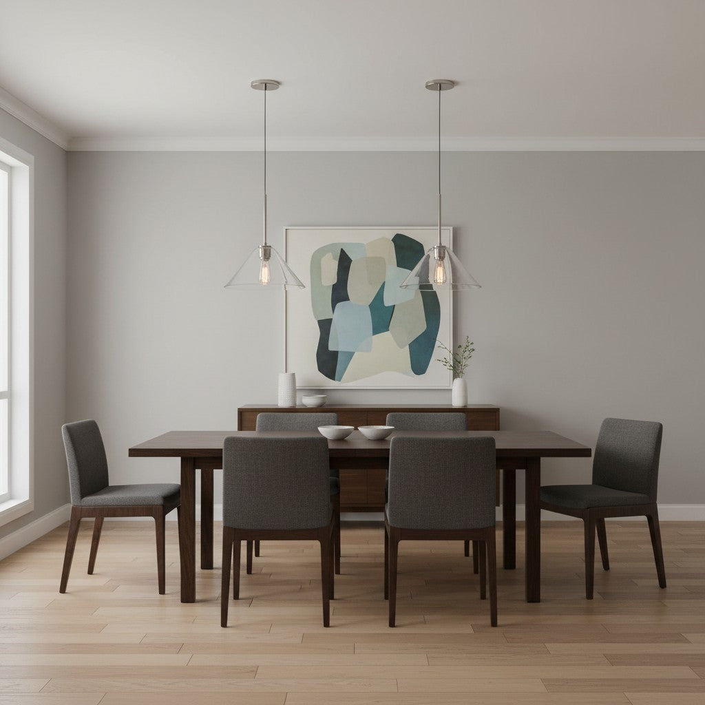 Glazen Hanglamp Kegelvorm voor Keuken Eetkamer Woonkamer Industriële Stijl Metalen Armatuur Designverlichting | Sulvida