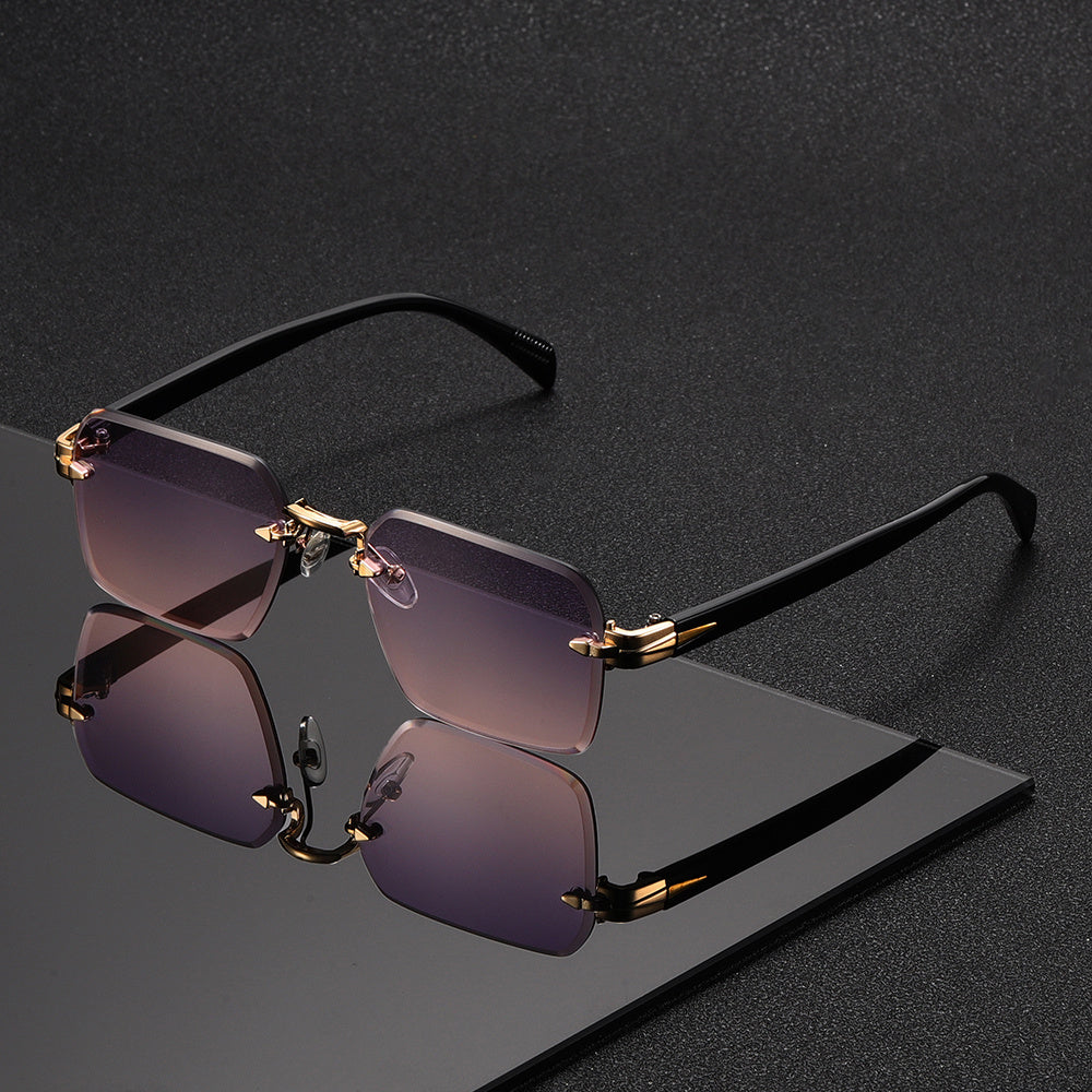 Herenleesbrille zonder montuur vierkant model licht metaal glas voor dagelijks gebruik helder zicht comfort | Sulvida