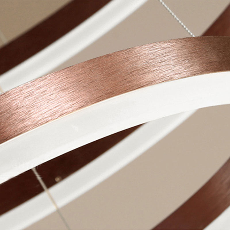 Hanglamp Metalen Ringen Zwart Goud Koffie LED Modern Dimbaar Eettafel Woonkamer Slaapkamer Verstelbaar | Sulvida