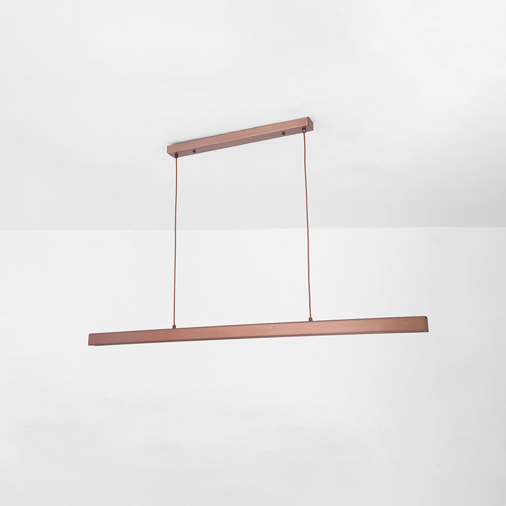 Moderne LED Hanglamp Lineair Design Zwart Bruin Dimbaar Eettafel Woonkamer Metaal Acryl 80-150cm Eetkamer | Sulvida