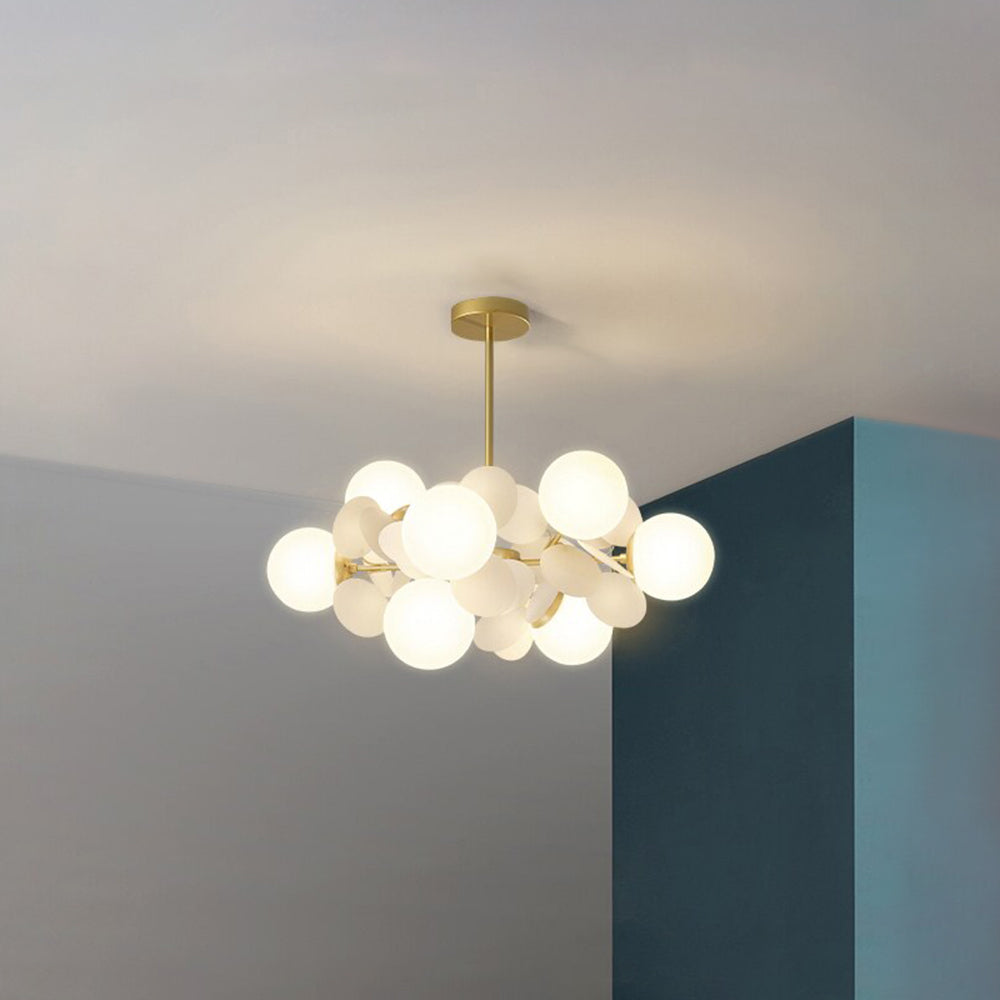 Hangkroonluchter Bloementak Gekleurd Glas voor Woonkamer Eetkamer Slaapkamer Plafondverlichting LED Lamp | Sulvida