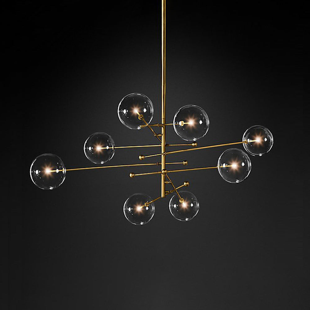Hanglampen met Glazen Bollen Goud 6 of 8 Lichtpunten LED Inclusief Woonkamer Slaapkamer Eetkamer Design | Sulvida